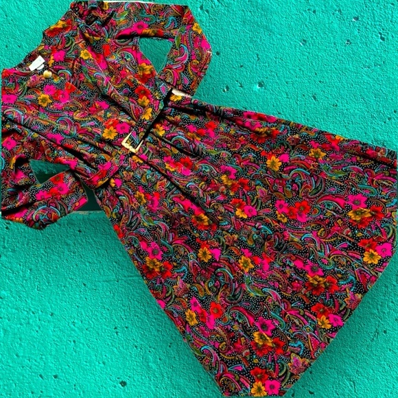 Vintage Dresses & Skirts - VINTAGE 70s sz S/M Lady Carol Petites midi dress paisley 60s fit& flare a-line